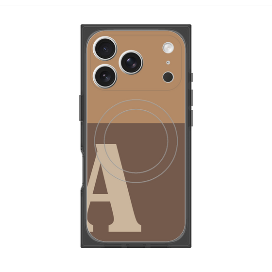 プレミアムスクエアケース with MagSafe［ オリジナル - initial two tone - A brown ］