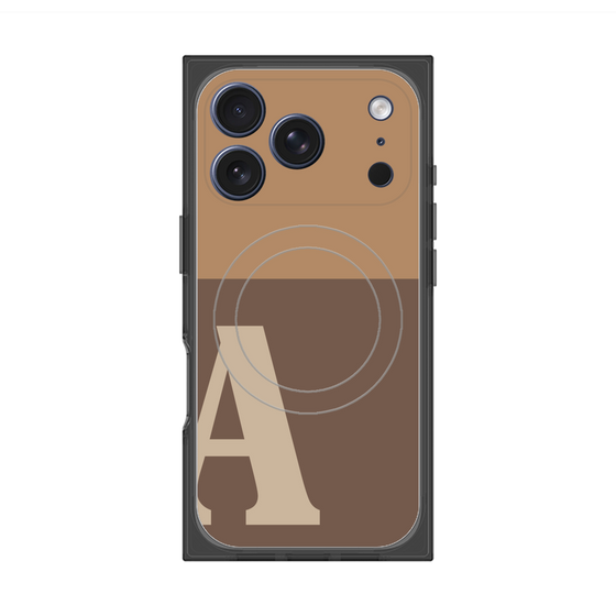 プレミアムスクエアケース with MagSafe［ オリジナル - initial two tone - A brown ］