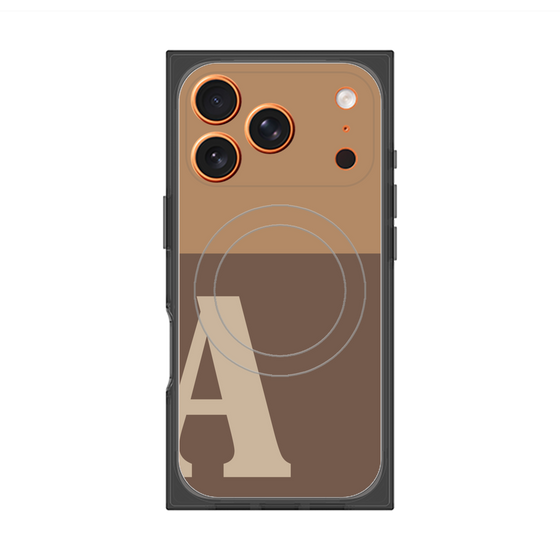 プレミアムスクエアケース with MagSafe［ オリジナル - initial two tone - A brown ］
