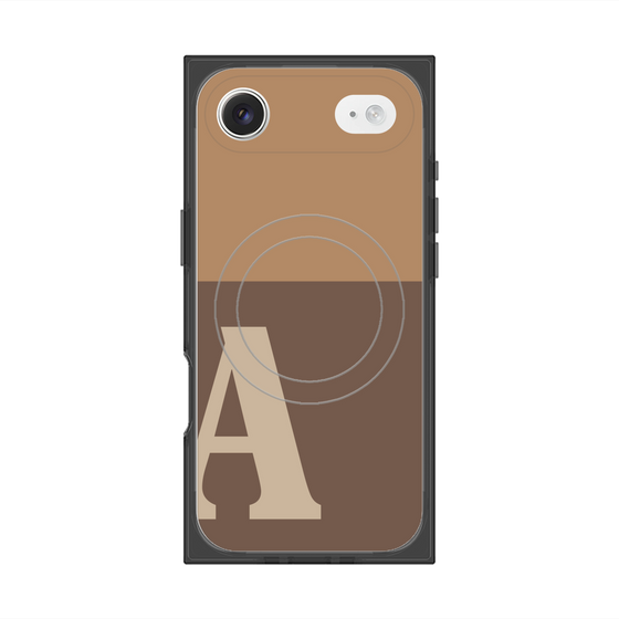 プレミアムスクエアケース with MagSafe［ オリジナル - initial two tone - A brown ］