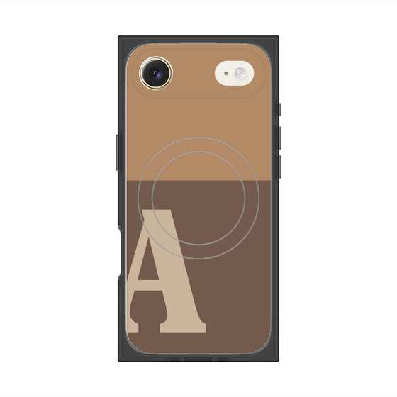 プレミアムスクエアケース with MagSafe［ オリジナル - initial two tone - A brown ］