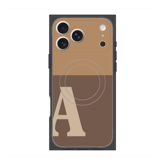 プレミアムスクエアケース with MagSafe［ オリジナル - initial two tone - A brown ］