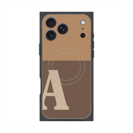 プレミアムスクエアケース with MagSafe［ オリジナル - initial two tone - A brown ］