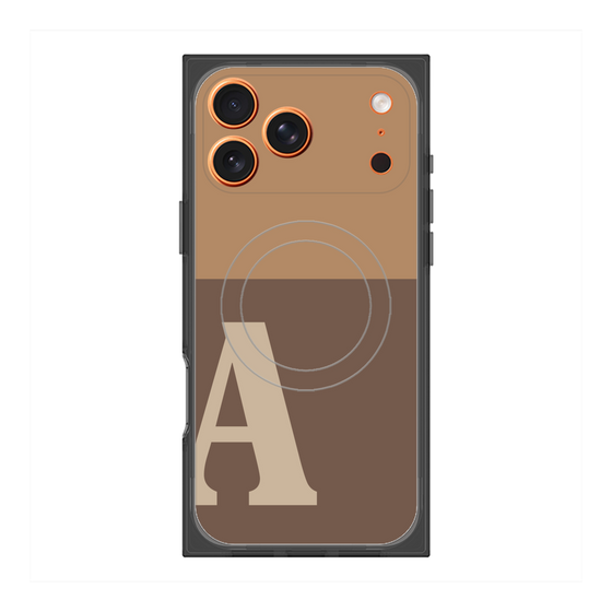 プレミアムスクエアケース with MagSafe［ オリジナル - initial two tone - A brown ］
