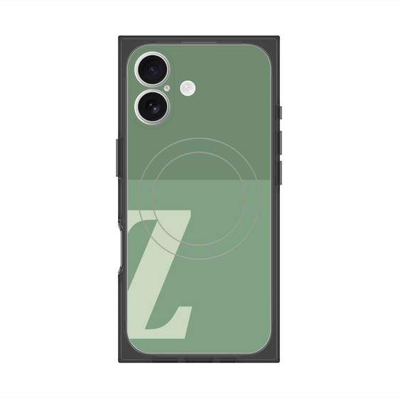 プレミアムスクエアケース with MagSafe［ オリジナル - initial two tone - Z green ］