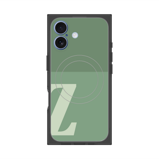 プレミアムスクエアケース with MagSafe［ オリジナル - initial two tone - Z green ］