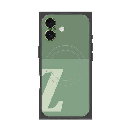 プレミアムスクエアケース with MagSafe［ オリジナル - initial two tone - Z green ］