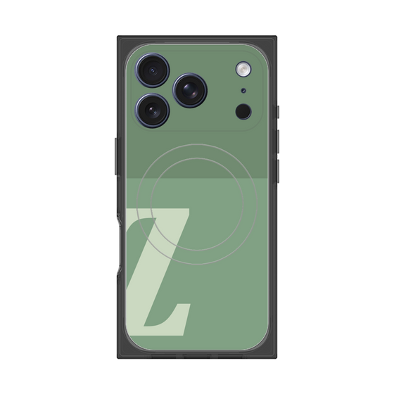 プレミアムスクエアケース with MagSafe［ オリジナル - initial two tone - Z green ］