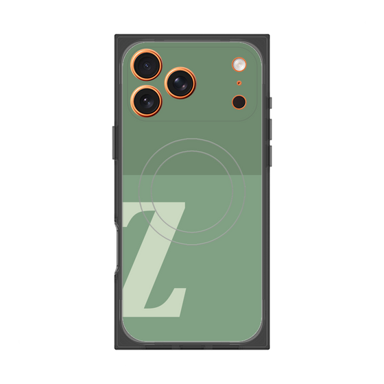 プレミアムスクエアケース with MagSafe［ オリジナル - initial two tone - Z green ］