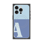 プレミアムスクエアケース with MagSafe［ オリジナル - initial two tone - A blue ］