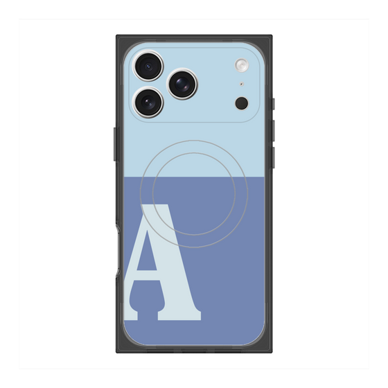 プレミアムスクエアケース with MagSafe［ オリジナル - initial two tone - A blue ］