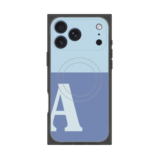 プレミアムスクエアケース with MagSafe［ オリジナル - initial two tone - A blue ］