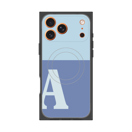 プレミアムスクエアケース with MagSafe［ オリジナル - initial two tone - A blue ］