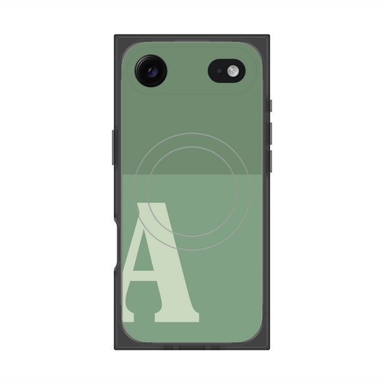 プレミアムスクエアケース with MagSafe［ オリジナル - initial two tone - A green ］