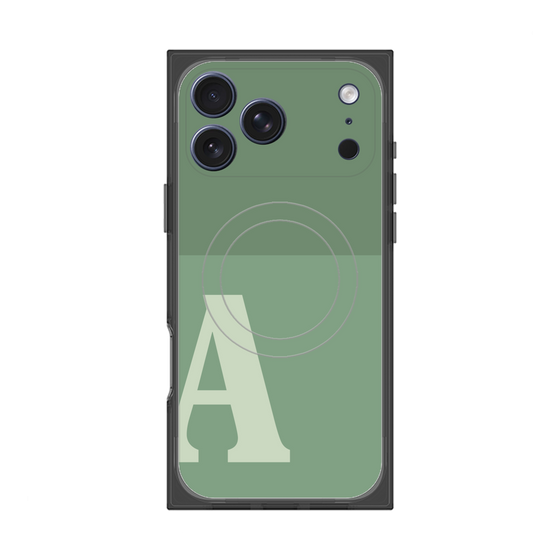 プレミアムスクエアケース with MagSafe［ オリジナル - initial two tone - A green ］