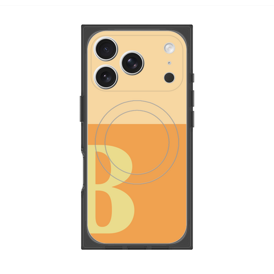 プレミアムスクエアケース with MagSafe［ オリジナル - initial two tone - B orange ］