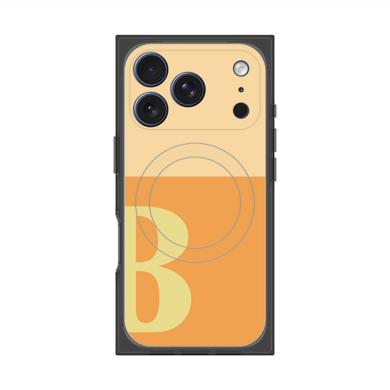 プレミアムスクエアケース with MagSafe［ オリジナル - initial two tone - B orange ］