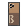 プレミアムスクエアケース with MagSafe［ オリジナル - initial two tone - B brown ］