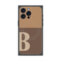 プレミアムスクエアケース with MagSafe［ オリジナル - initial two tone - B brown ］