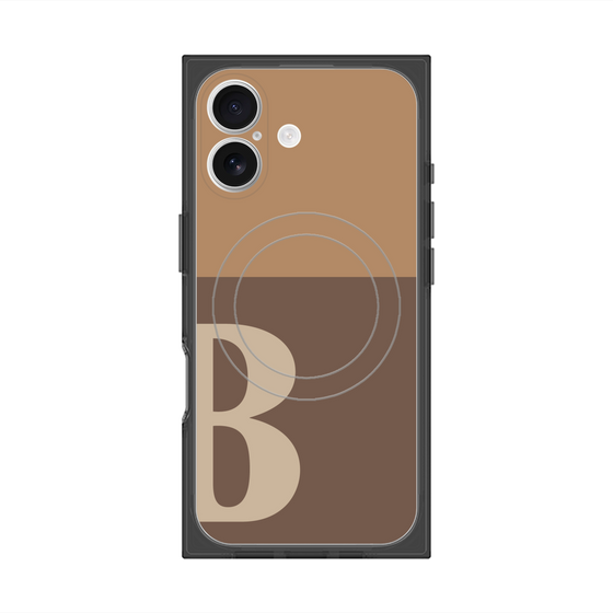 プレミアムスクエアケース with MagSafe［ オリジナル - initial two tone - B brown ］