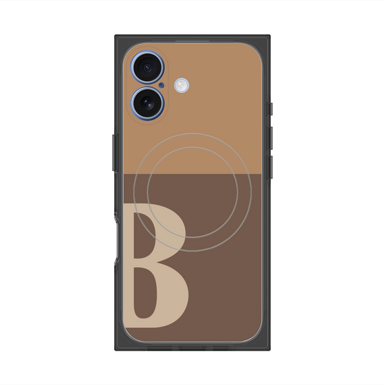 プレミアムスクエアケース with MagSafe［ オリジナル - initial two tone - B brown ］