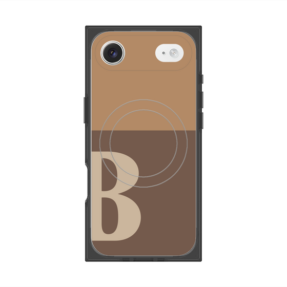 プレミアムスクエアケース with MagSafe［ オリジナル - initial two tone - B brown ］