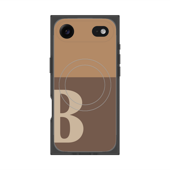 プレミアムスクエアケース with MagSafe［ オリジナル - initial two tone - B brown ］