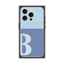 プレミアムスクエアケース with MagSafe［ オリジナル - initial two tone - B blue ］