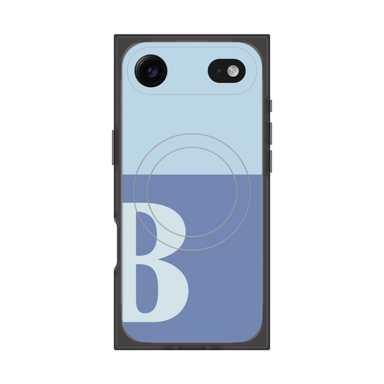 プレミアムスクエアケース with MagSafe［ オリジナル - initial two tone - B blue ］