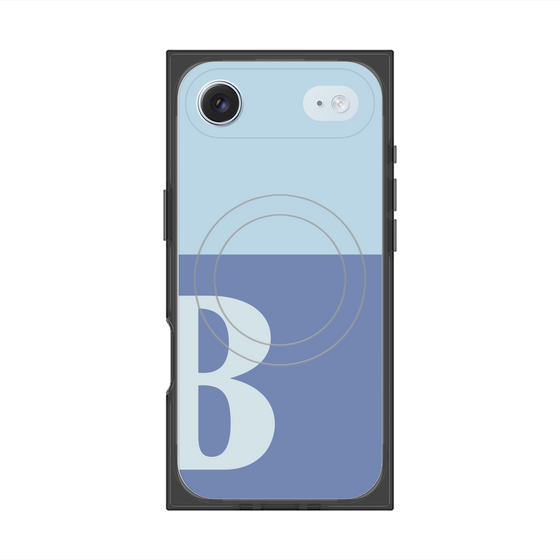 プレミアムスクエアケース with MagSafe［ オリジナル - initial two tone - B blue ］