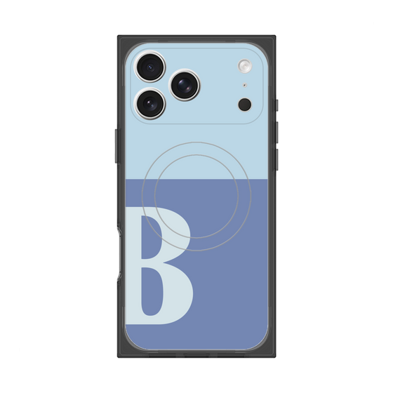 プレミアムスクエアケース with MagSafe［ オリジナル - initial two tone - B blue ］
