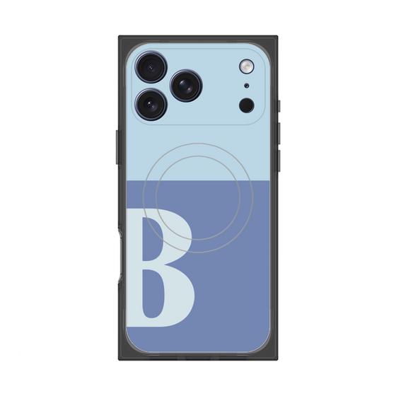 プレミアムスクエアケース with MagSafe［ オリジナル - initial two tone - B blue ］