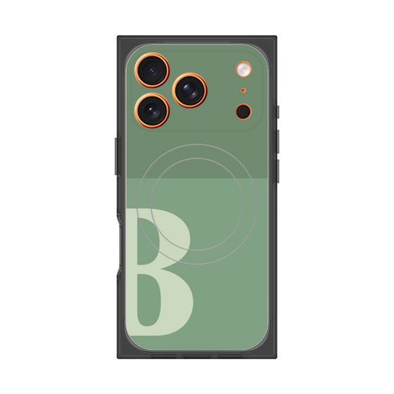 プレミアムスクエアケース with MagSafe［ オリジナル - initial two tone - B green ］