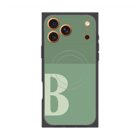 プレミアムスクエアケース with MagSafe［ オリジナル - initial two tone - B green ］