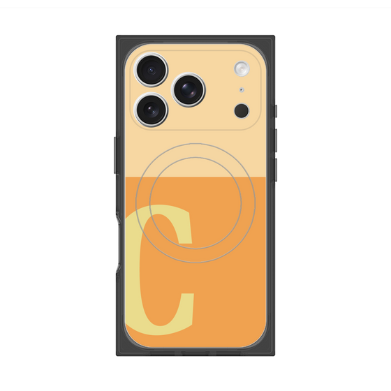 プレミアムスクエアケース with MagSafe［ オリジナル - initial two tone - C orange ］