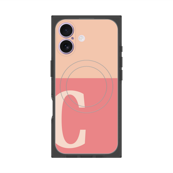 プレミアムスクエアケース with MagSafe［ オリジナル - initial two tone - C pink ］