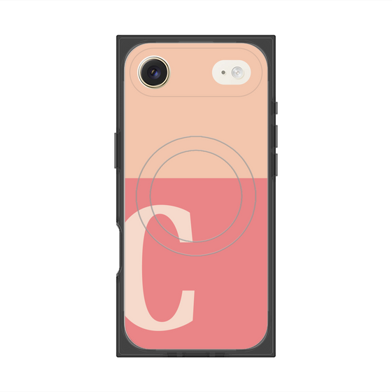 プレミアムスクエアケース with MagSafe［ オリジナル - initial two tone - C pink ］