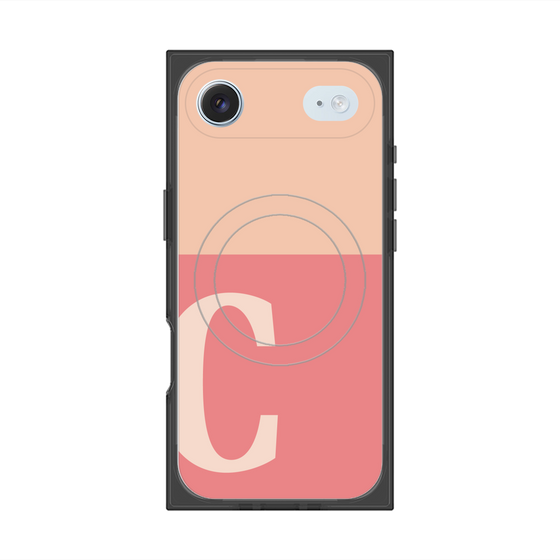 プレミアムスクエアケース with MagSafe［ オリジナル - initial two tone - C pink ］