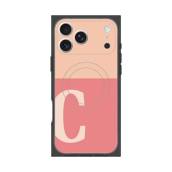 プレミアムスクエアケース with MagSafe［ オリジナル - initial two tone - C pink ］