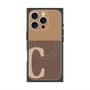 プレミアムスクエアケース with MagSafe［ オリジナル - initial two tone - C brown ］