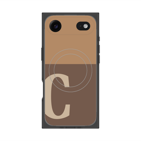 プレミアムスクエアケース with MagSafe［ オリジナル - initial two tone - C brown ］