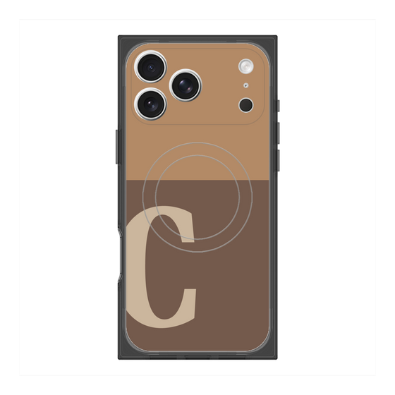 プレミアムスクエアケース with MagSafe［ オリジナル - initial two tone - C brown ］