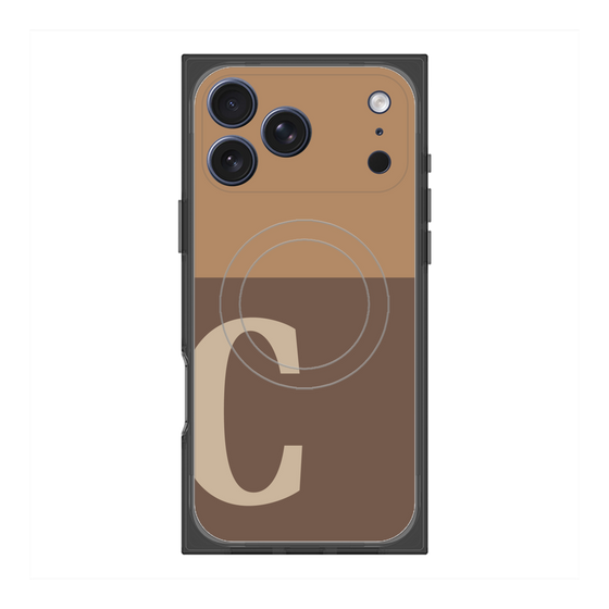 プレミアムスクエアケース with MagSafe［ オリジナル - initial two tone - C brown ］