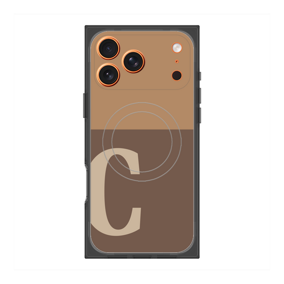 プレミアムスクエアケース with MagSafe［ オリジナル - initial two tone - C brown ］