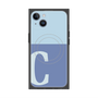 プレミアムスクエアケース with MagSafe［ オリジナル - initial two tone - C blue ］