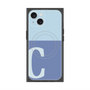 プレミアムスクエアケース with MagSafe［ オリジナル - initial two tone - C blue ］
