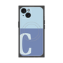 プレミアムスクエアケース with MagSafe［ オリジナル - initial two tone - C blue ］