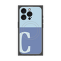 プレミアムスクエアケース with MagSafe［ オリジナル - initial two tone - C blue ］