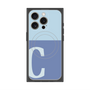 プレミアムスクエアケース with MagSafe［ オリジナル - initial two tone - C blue ］