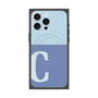 プレミアムスクエアケース with MagSafe［ オリジナル - initial two tone - C blue ］